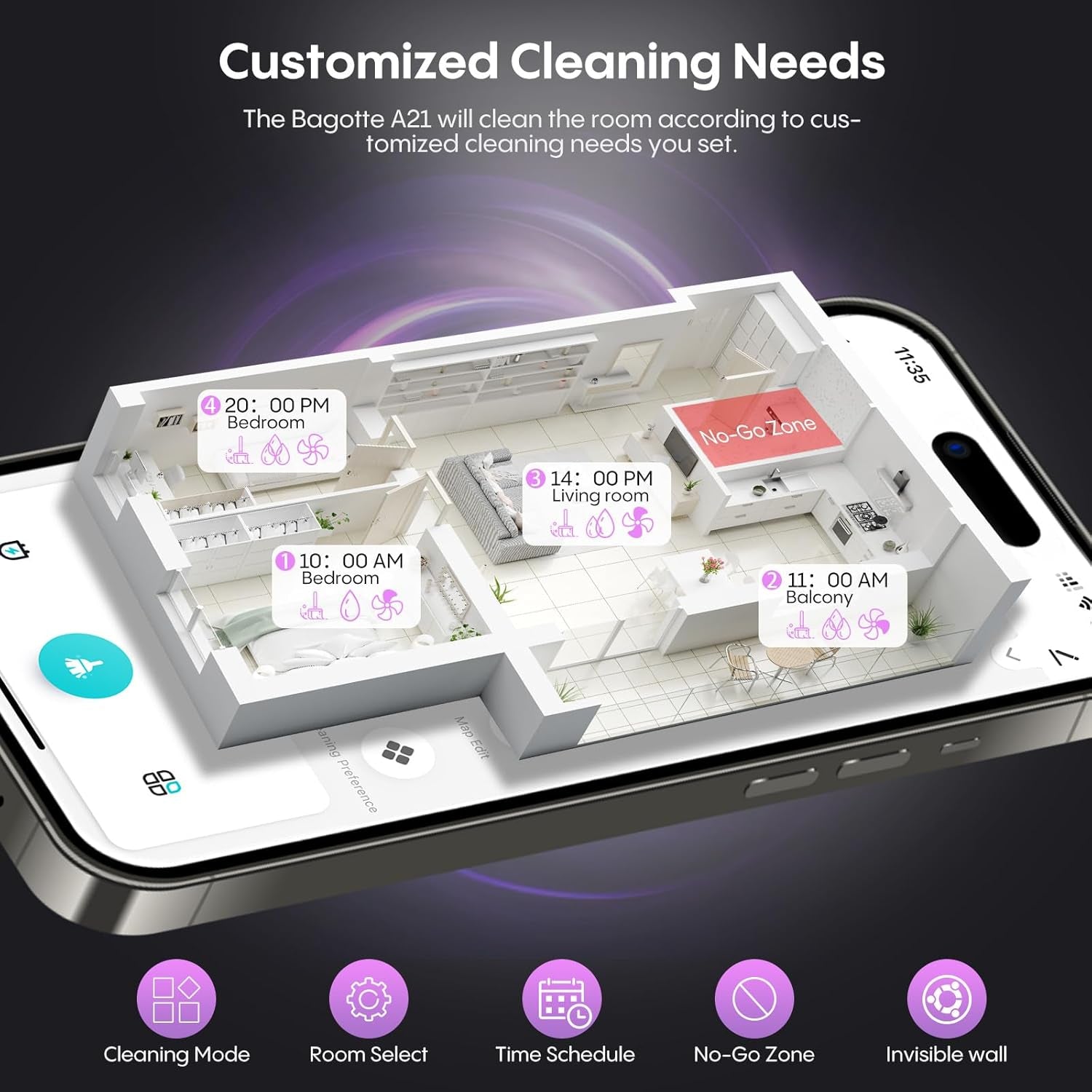 Robot Vacuum and Mop Combo, 6000Pa Robotic Vacuum with Mapping, Self-Emptying Station for 90 Days Hands-Free Cleaning, Lidar Navigation,Wi-Fi/App/Alexa Voice Control, for Carpets&Hard Floors
