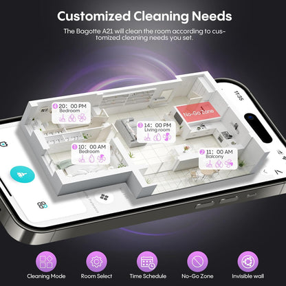 Robot Vacuum and Mop Combo, 6000Pa Robotic Vacuum with Mapping, Self-Emptying Station for 90 Days Hands-Free Cleaning, Lidar Navigation,Wi-Fi/App/Alexa Voice Control, for Carpets&Hard Floors