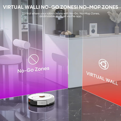 Robot Vacuum and Mop Combo, 6000Pa Robotic Vacuum with Mapping, Self-Emptying Station for 90 Days Hands-Free Cleaning, Lidar Navigation,Wi-Fi/App/Alexa Voice Control, for Carpets&Hard Floors