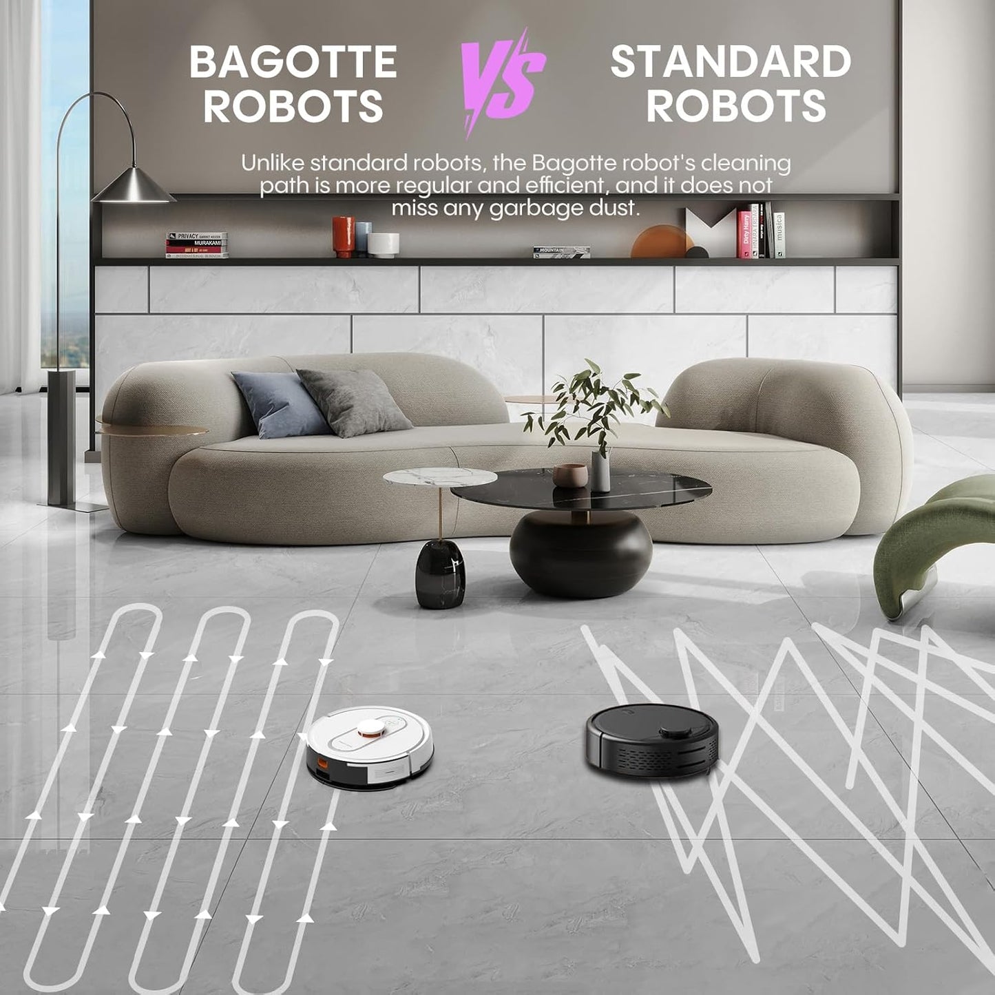 Robot Vacuum and Mop Combo, 6000Pa Robotic Vacuum with Mapping, Self-Emptying Station for 90 Days Hands-Free Cleaning, Lidar Navigation,Wi-Fi/App/Alexa Voice Control, for Carpets&Hard Floors
